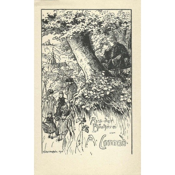 V - Ex-Libris - A. Conrad by Oskar Schwandrazheim - 19.044