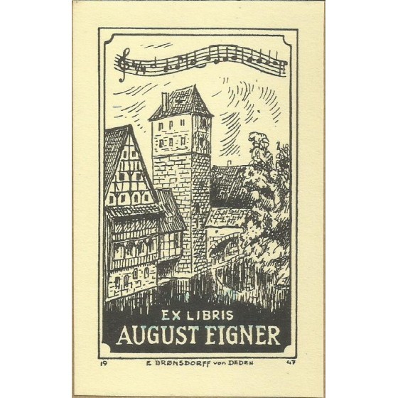 Ex-Libris - August Eigner by E. Bronsdorff von Deden - 19.069