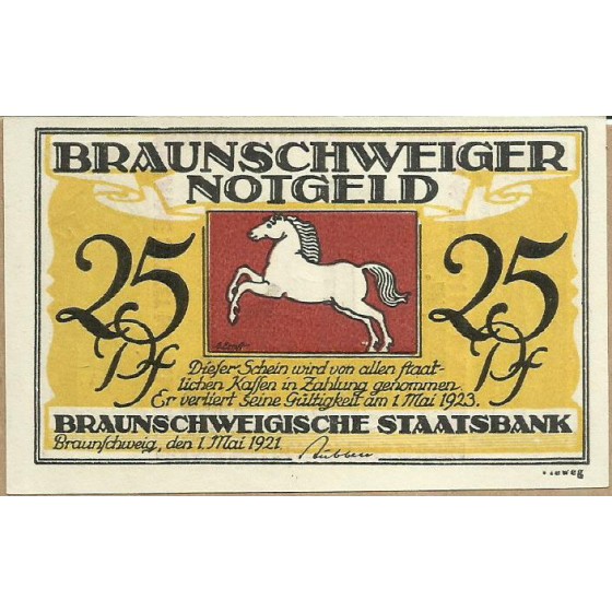 V - Notgeld - 25 pfennig - 1 Maio 1921 - 19.692