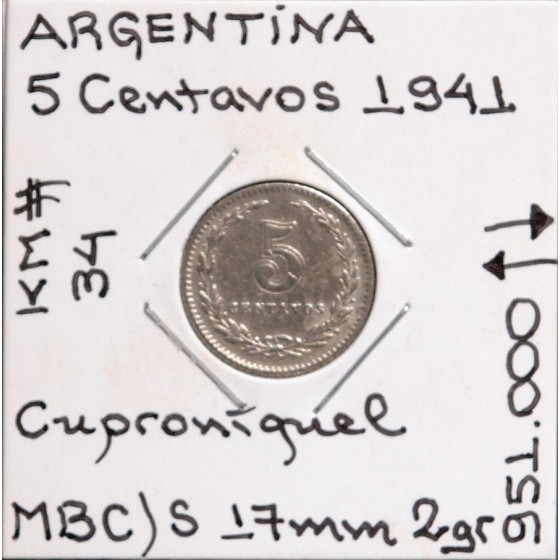 Argentina - 5 Centavos 1941 - ARG8265s