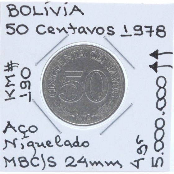 Bolívia - 50 Centavos 1978 - BOL8482w