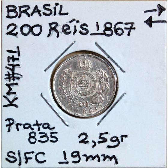 Brasil - 200 Réis 1867 - BRA2049