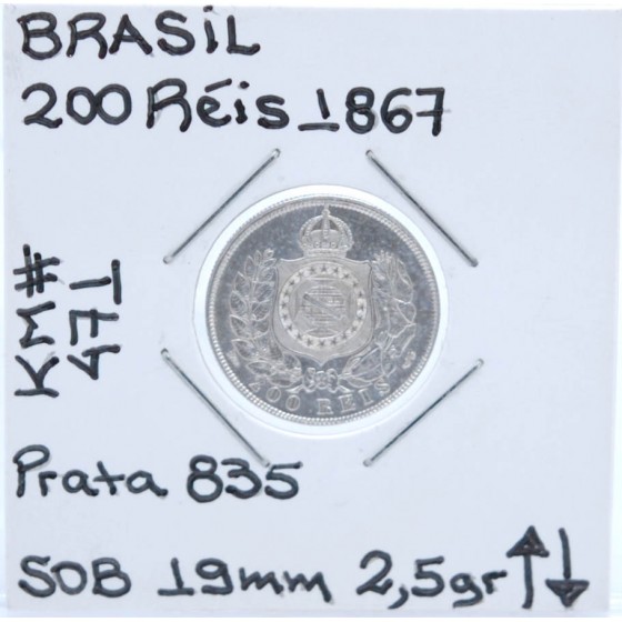 Brasil - 200 Réis 1867 - BRA3122