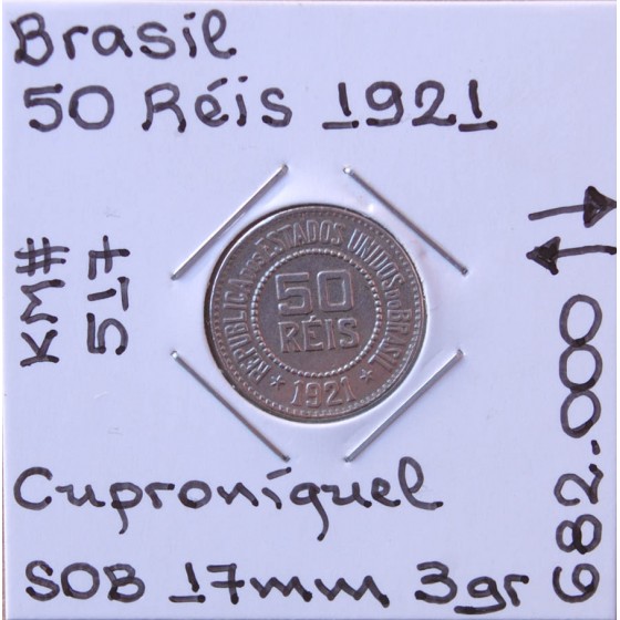 Brasil - 50 Réis 1921 - BRA7004a