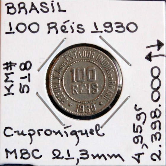 Brasil - 100 Réis 1930 - BRA7038h