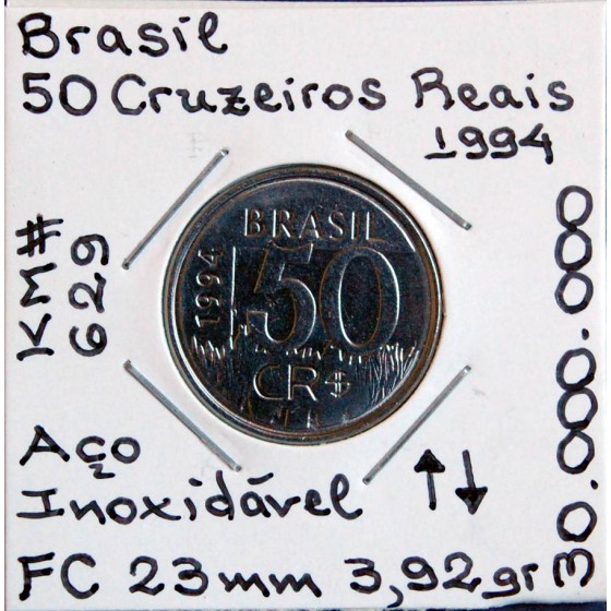 V - Brasil - 50 Cruzeiros Reais 1994 - BRA7052z