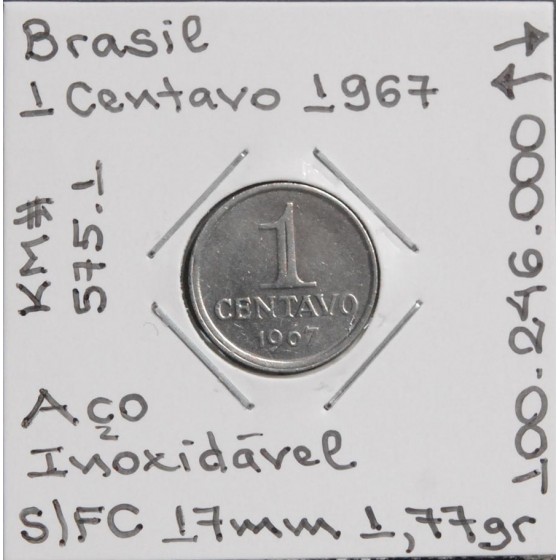 Brasil - 1 Centavo 1967 - BRA7056y