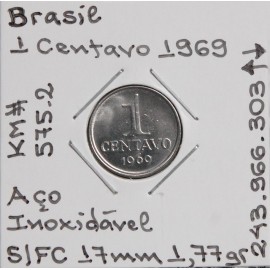 Brasil - 1 Centavo 1969 - BRA7057h