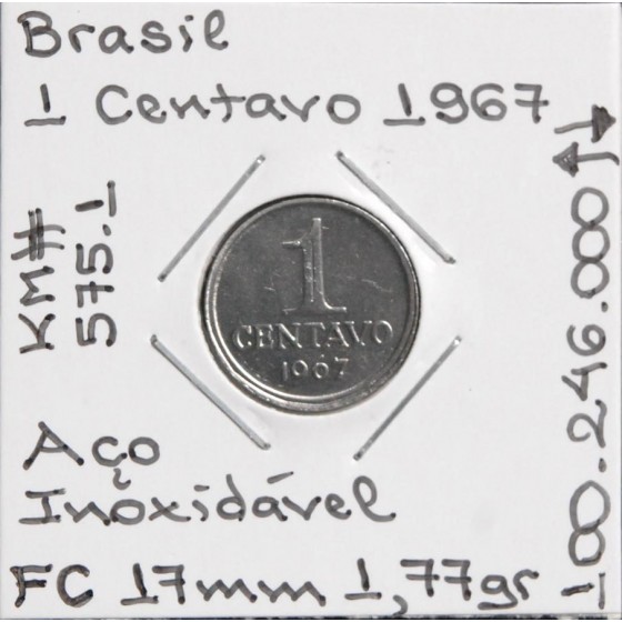 Brasil - 1 Centavo 1967 - BRA7058e
