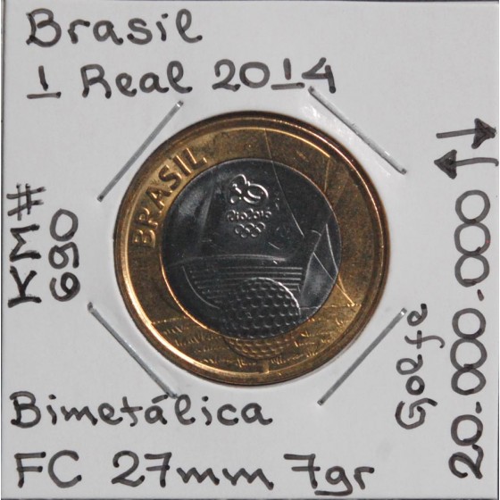 Brasil - 1 Real 2014 - Golfe - BRA7080x