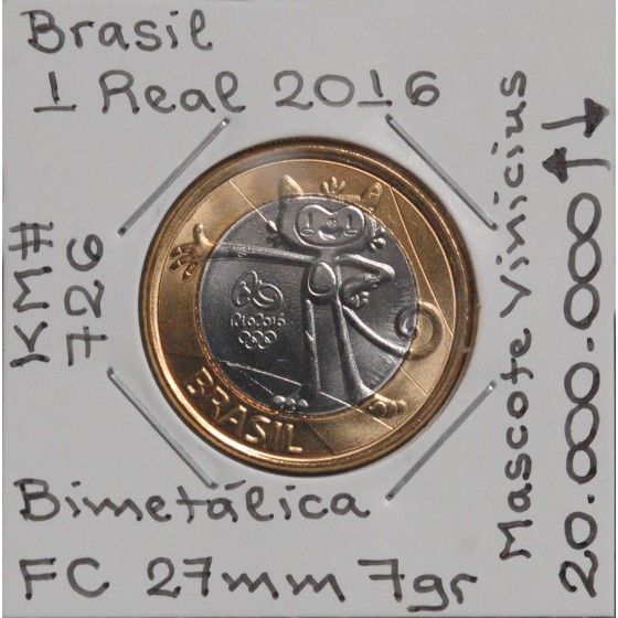 Brasil - 1 Real 2016 - Vinicius - BRA7085n