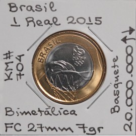 Brasil - 1 Real 2015 - Basquete - BRA7088e