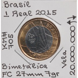 Brasil - 1 Real 2015 - Vela - BRA7090x
