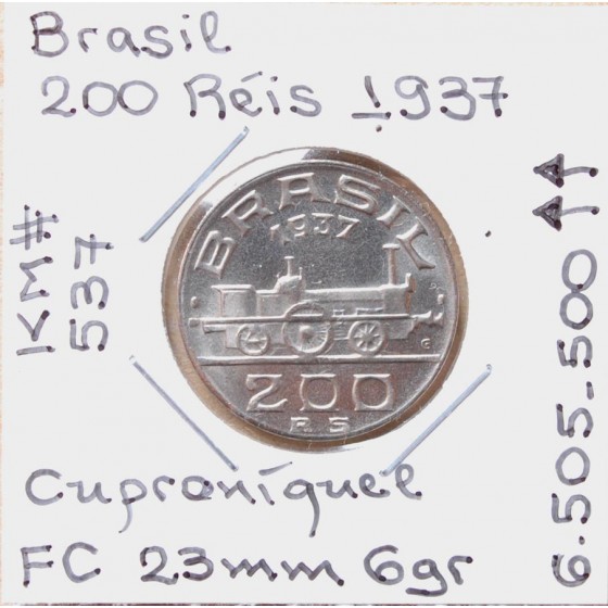 Brasil - 200 Réis 1937 - BRA7102w