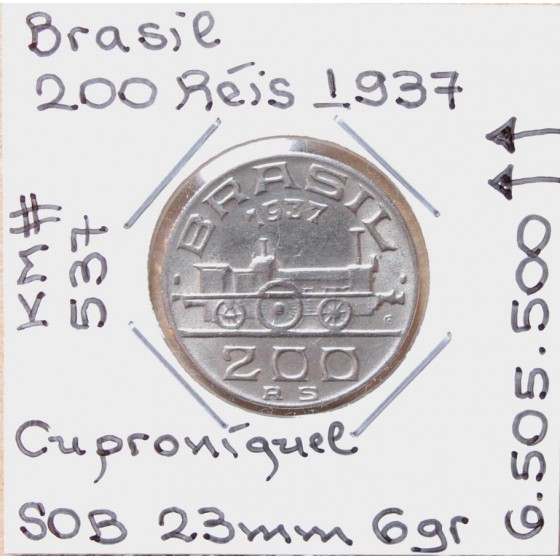 Brasil - 200 Réis 1937 - Mauá - BRA7105n