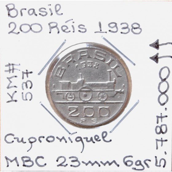 Brasil - 200 Réis 1938 - BRA7107h