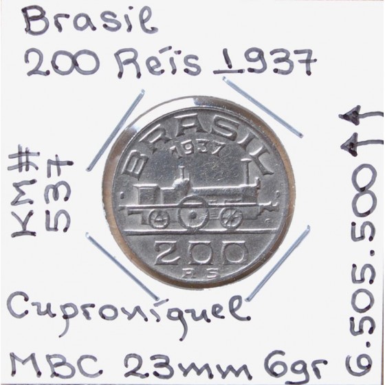 Brasil - 200 Réis 1937 - Mauá - BRA7108e