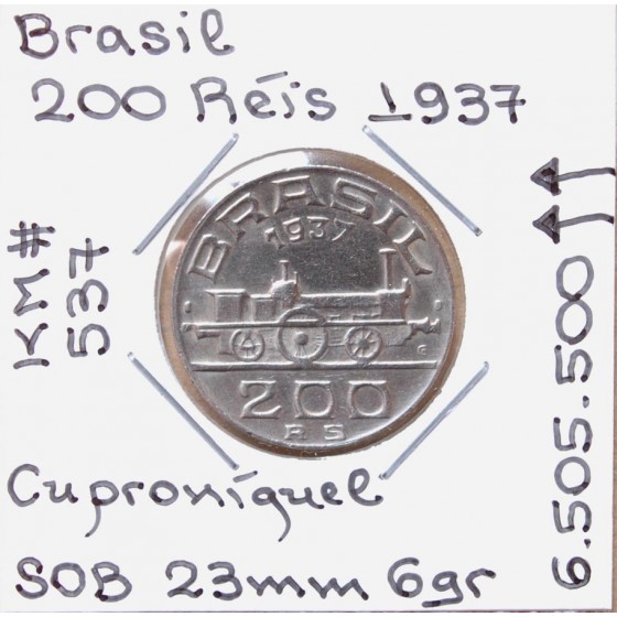 Brasil - 200 Réis 1937 - Mauá - BRA7109m