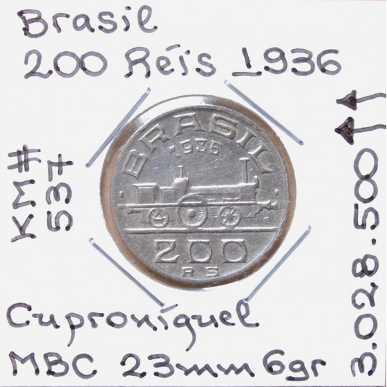 Brasil - 200 Réis 1936 - Mauá - BRA7110x
