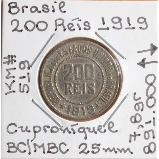 Brasil - 200 Réis 1919 - BRA7240x