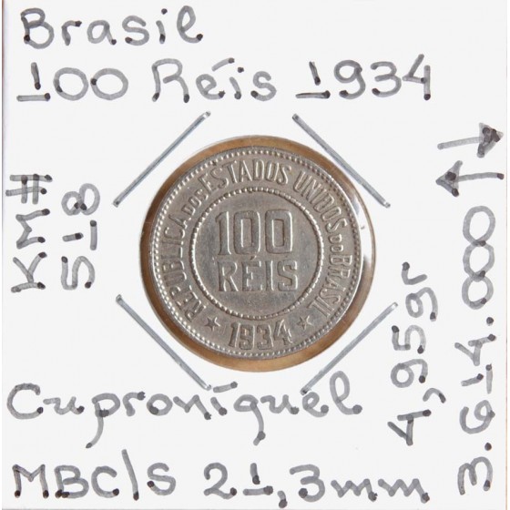 Brasil - 100 Réis 1934 - BRA7241z