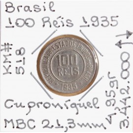 Brasil - 100 Réis 1935 - BRA7242w