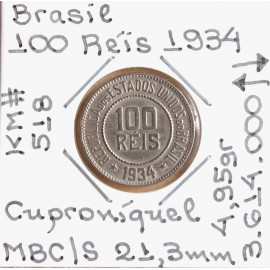 Brasil - 100 Réis 1934 - BRA7243k