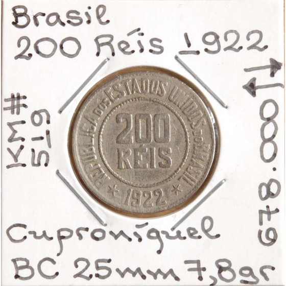 Brasil - 200 Réis 1922 - BRA7252z
