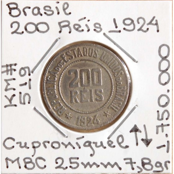 Brasil - 200 Réis 1924 - BRA7255a
