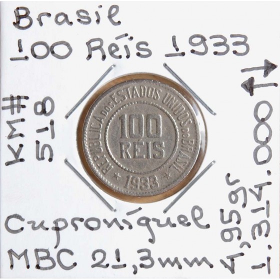 Brasil - 100 Réis 1933 - BRA7260e