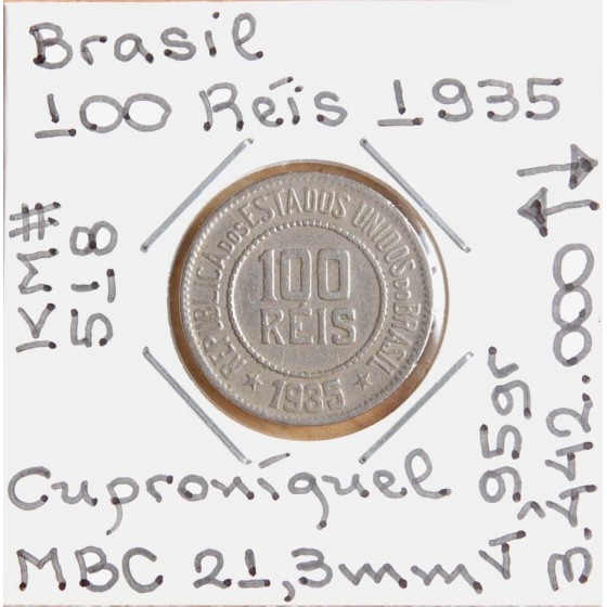 Brasil - 100 Réis 1935 - BRA7261m