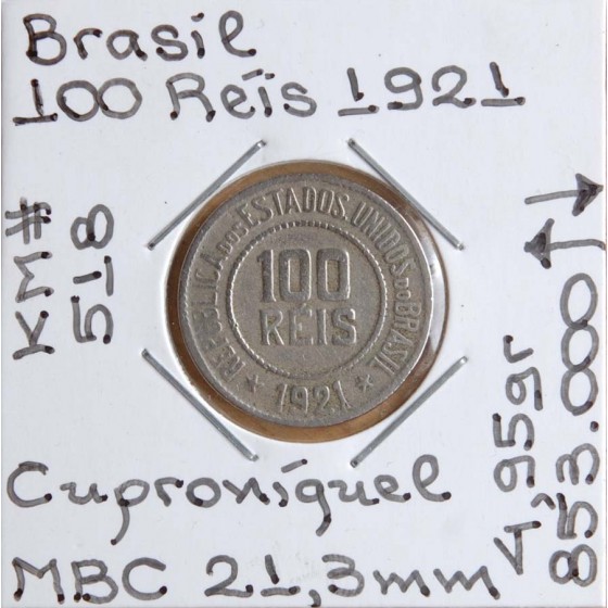 Brasil - 100 Réis 1921 - BRA7266a