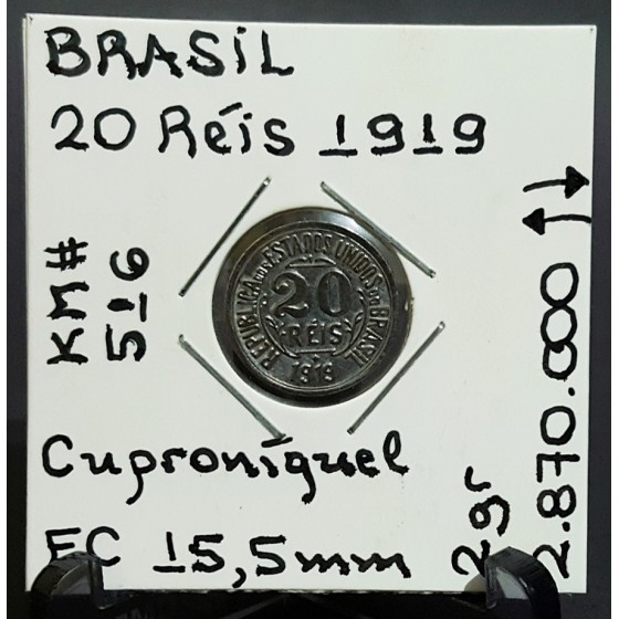 V - Brasil - 20 Réis 1919 - BRA8307x