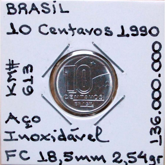 V - Brasil - 10 Centavos 1990 - BRA8567n