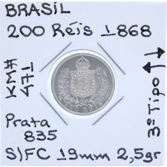 Brasil - 200 Réis 1868 - BRA8606s