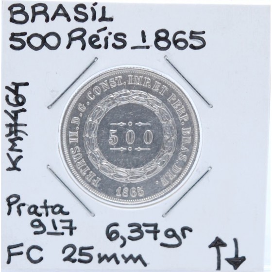 Brasil - 500 Réis 1865 - BRA8607m