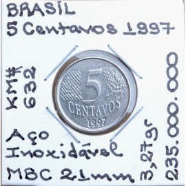 V - Brasil - 5 Centavos 1997 - BRA8619x