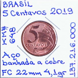Brasil - 5 Centavos 2019 - BRA8623z