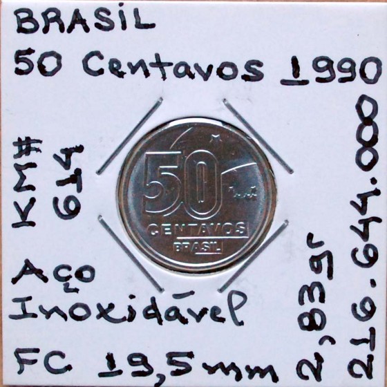 Brasil - 50 Centavos 1990 - BRA8649x