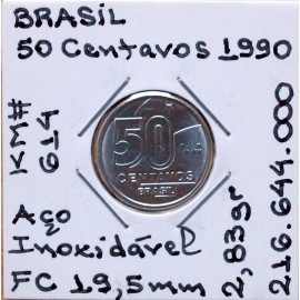 V - Brasil - 50 Centavos 1990 - BRA8651w