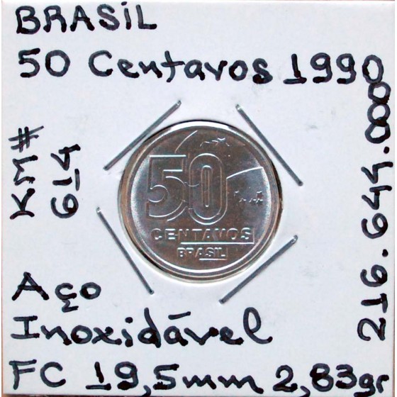 Brasil - 50 Centavos 1990 - BRA8653v