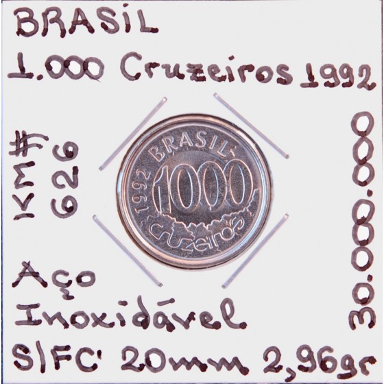 Brasil - 1000 Cruzeiros 1992 - BRA8677n