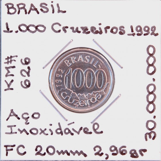 Brasil - 1000 Cruzeiros 1992 - BRA8678e