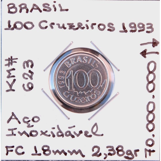 V - Brasil - 100 Cruzeiros 1993 - BRA8681z