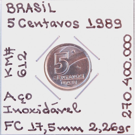 Brasil - 5 Centavos 1989 - BRA8687e