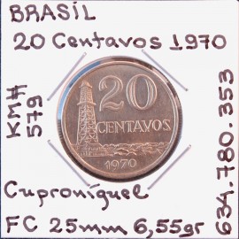V - Brasil - 20 Centavos 1970 - BRA8725k