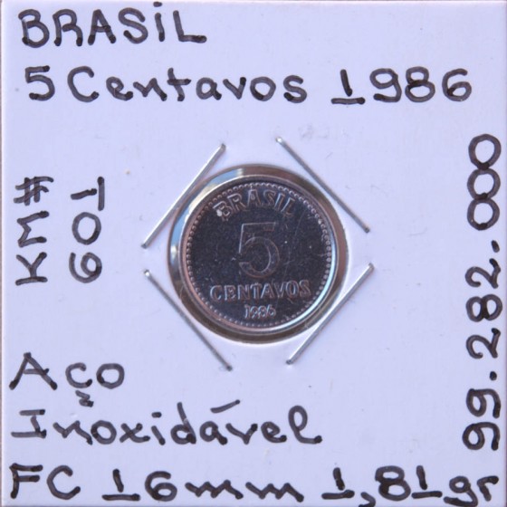 Brasil - 5 Centavos 1986 - BRA8780w