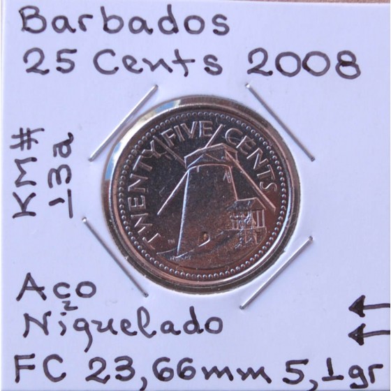 Barbados - 25 Cents 2008 - BRB8810n