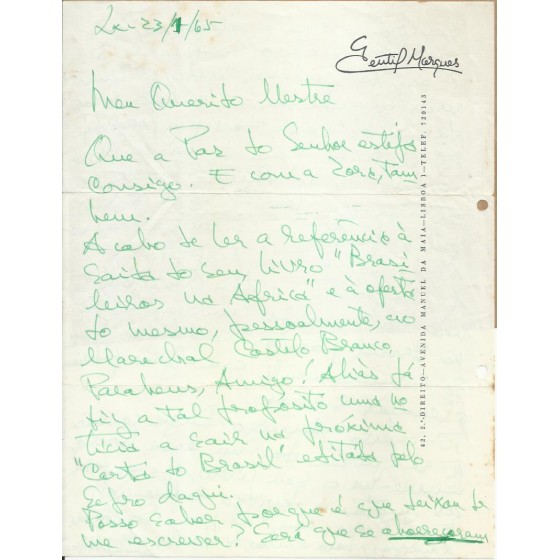 Carta - Gentil Marques para Antonio Olinto - 23/01/1965