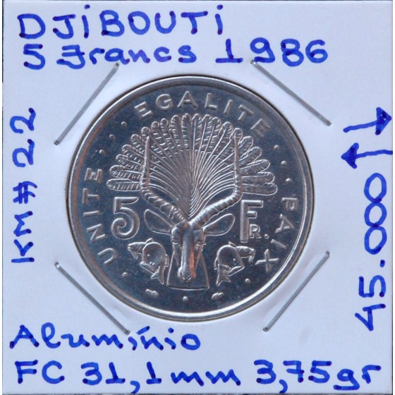 Djibouti - 5 Francs 1986 - DJI5132n
